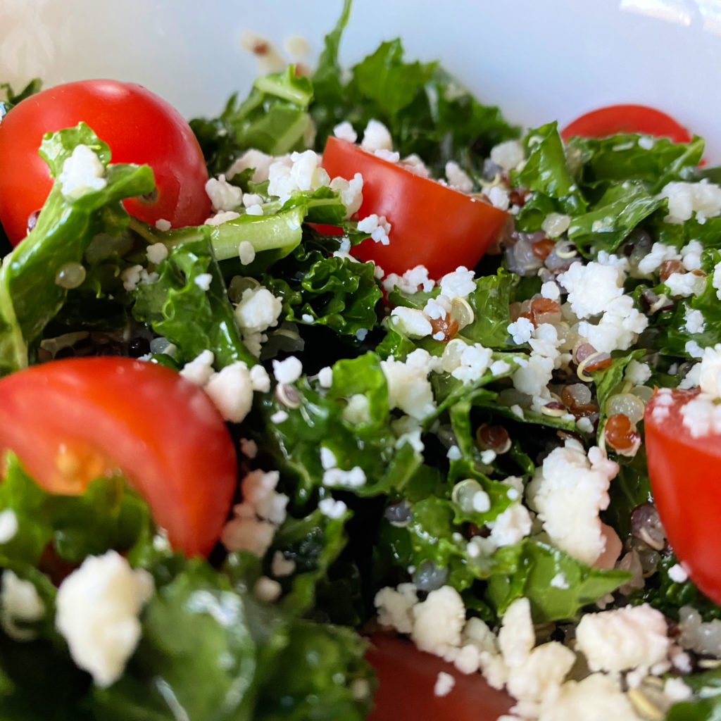 Kale Quinoa Feta Tomato