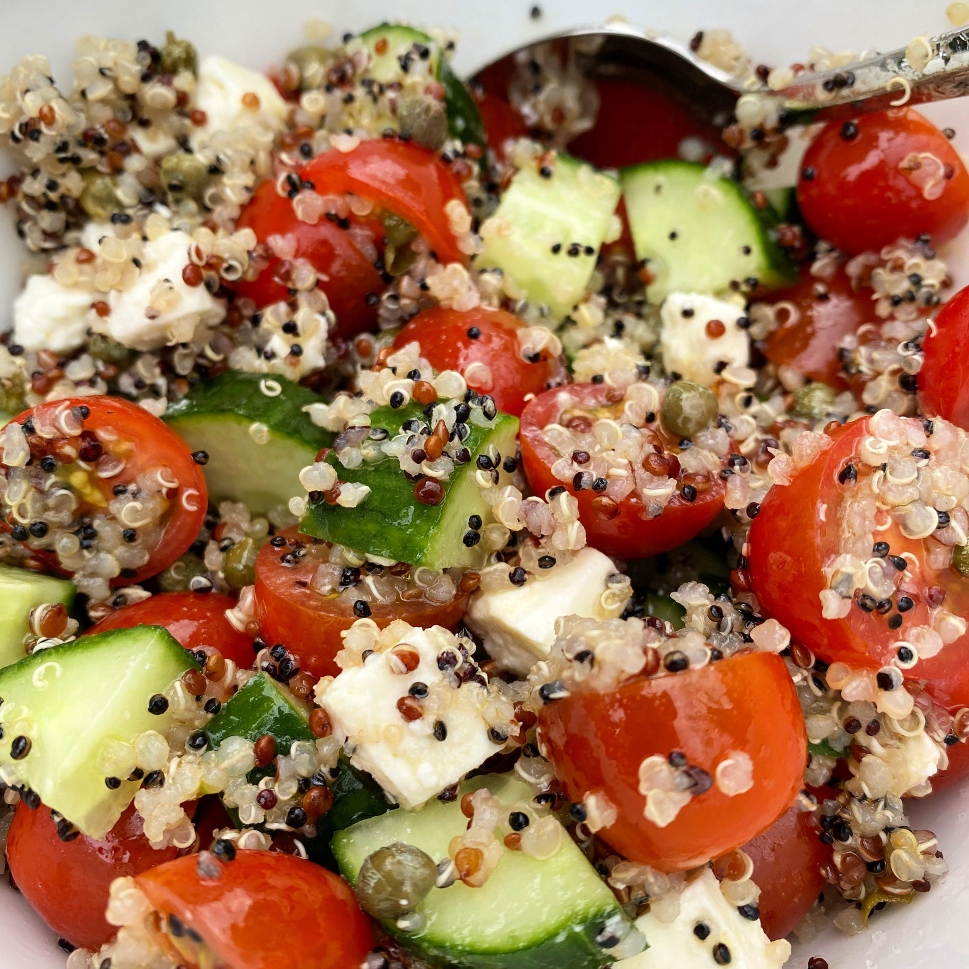 Tomato & Cucumber Quinoa Salad The Busy Vegetarian