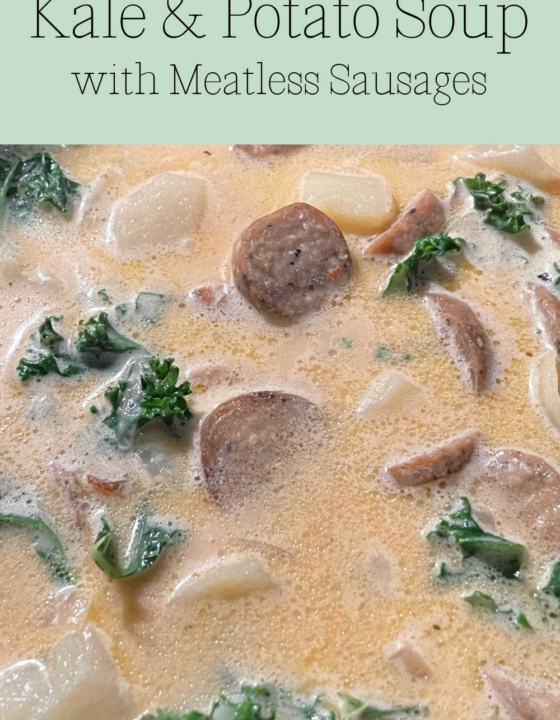 Kale & Potato Soup with Meatless Sausages